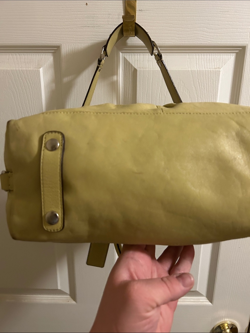 Coach lime green Leather Shoulder Bag with Top Handles - Picture 7 of 16